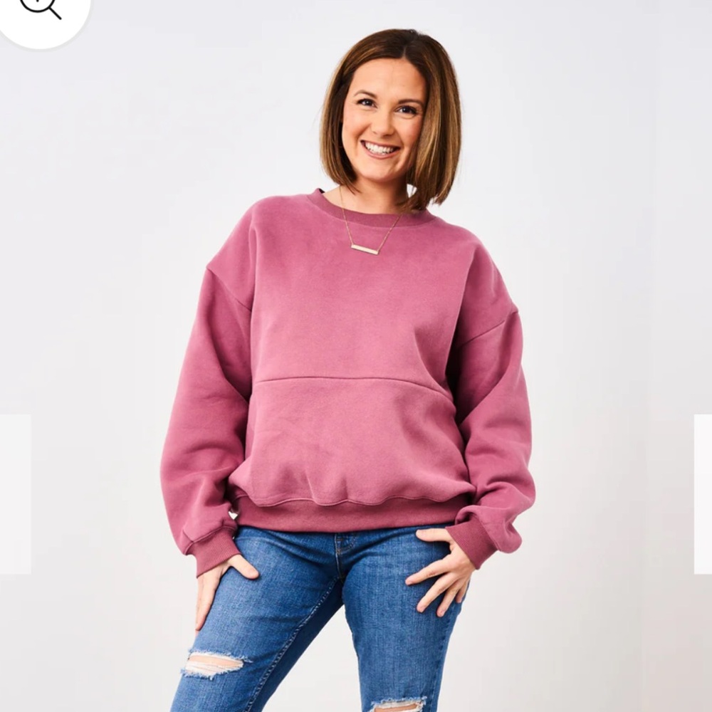 Latched Mama 635 Zip Nursing Crewneck Sweatshirt